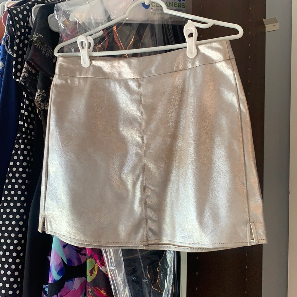 Cupcakes & Cashmere silver mini skirt
